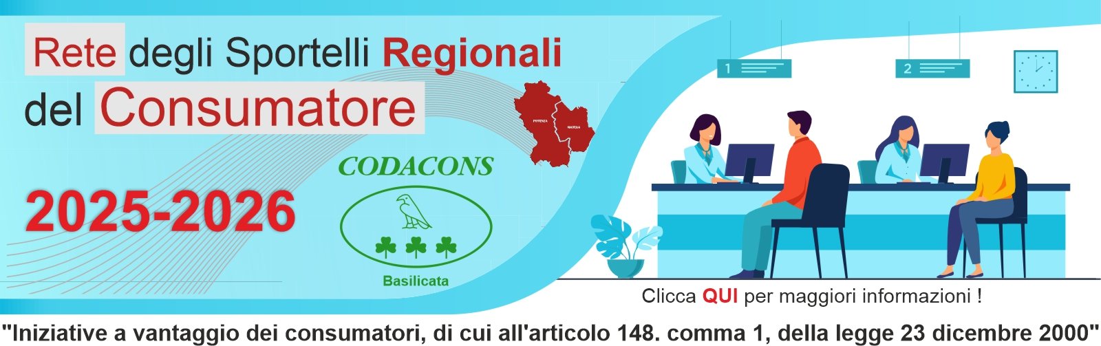 Progetto Rete degli sportelli Regionali dei consumatori - Codacons Basilicata Header rel.04